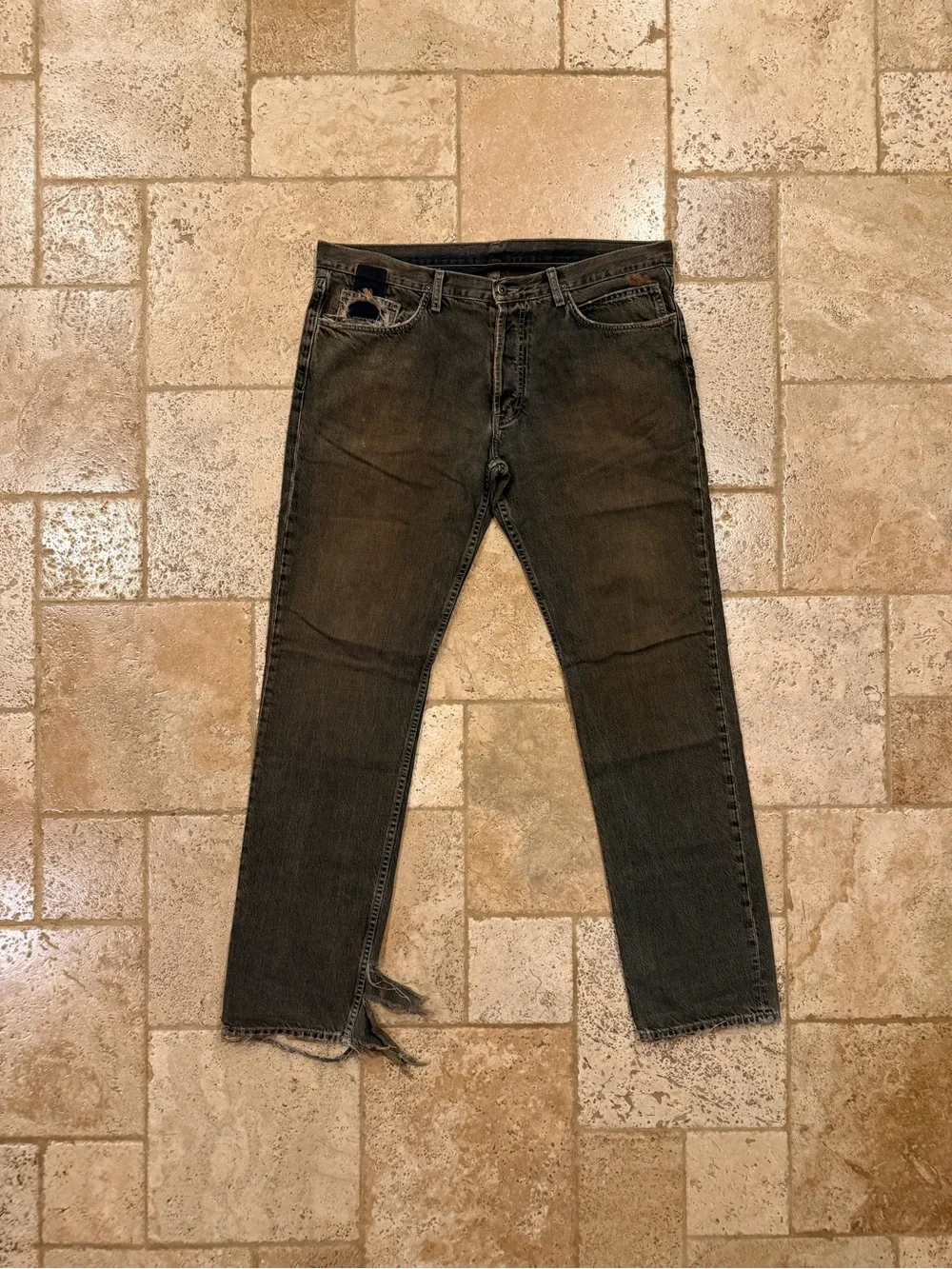Rick Owens Slab Burnt Dust Brown 2005 Denim Jeans